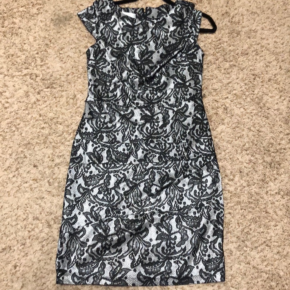 Black grey lace dress